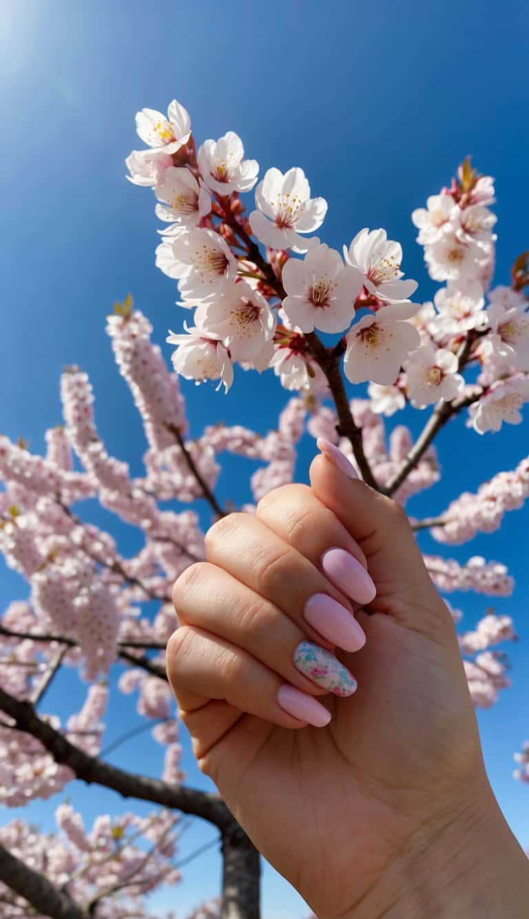 Cherry blossom nail designs capture the fleeting beauty of these delicate flowers in a sweet and feminine style